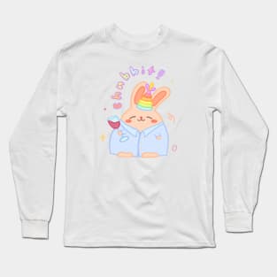 Chubbit Wine Party Logo (with font) Long Sleeve T-Shirt